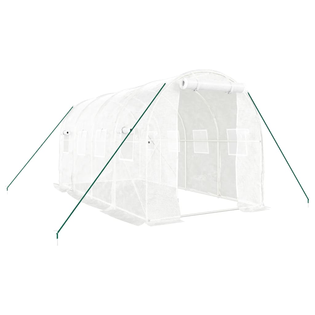 Kasvuhoone terasraamiga, valge, 8 m², 4x2x2 m