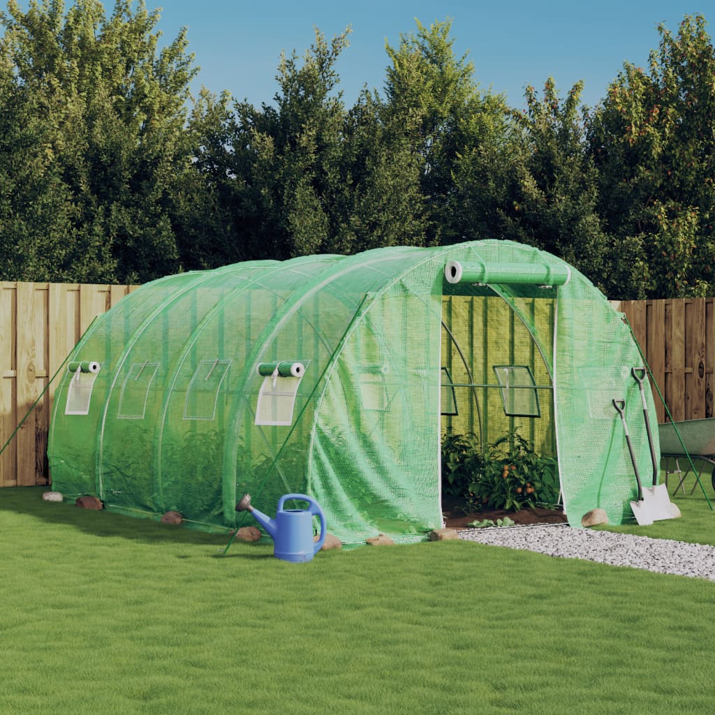 Kasvuhoone terasraamiga, roheline, 12 m², 4x3x2 m