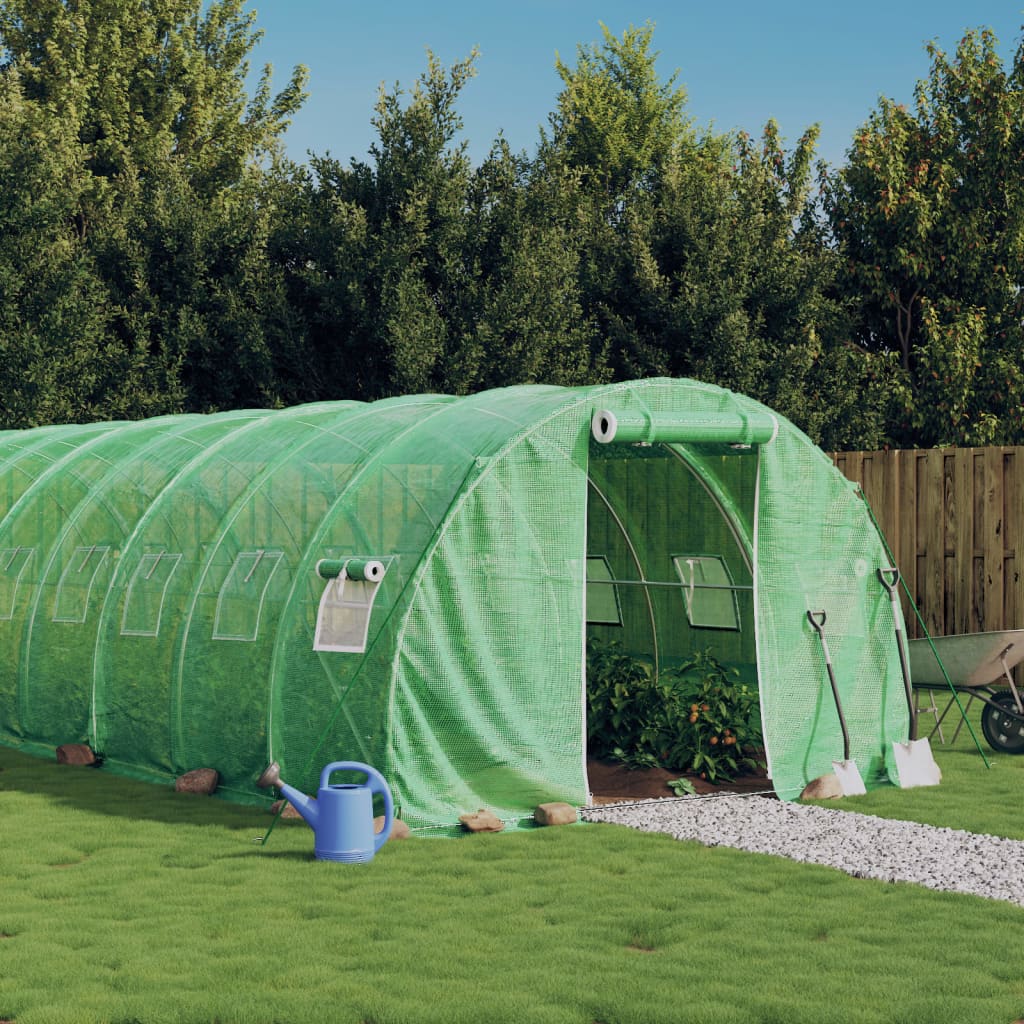 Kasvuhoone terasraamiga, roheline, 48m², 16x3x2 m
