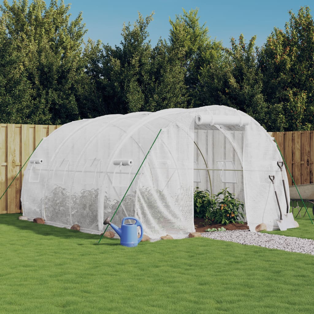 Kasvuhoone terasraamiga, valge, 12 m², 4 x 3 x 2 m