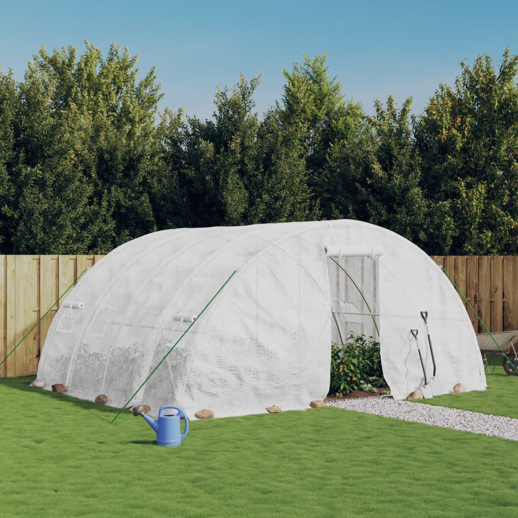 Kasvuhoone terasraamiga, valge, 20 m², 5x4x2,3 m