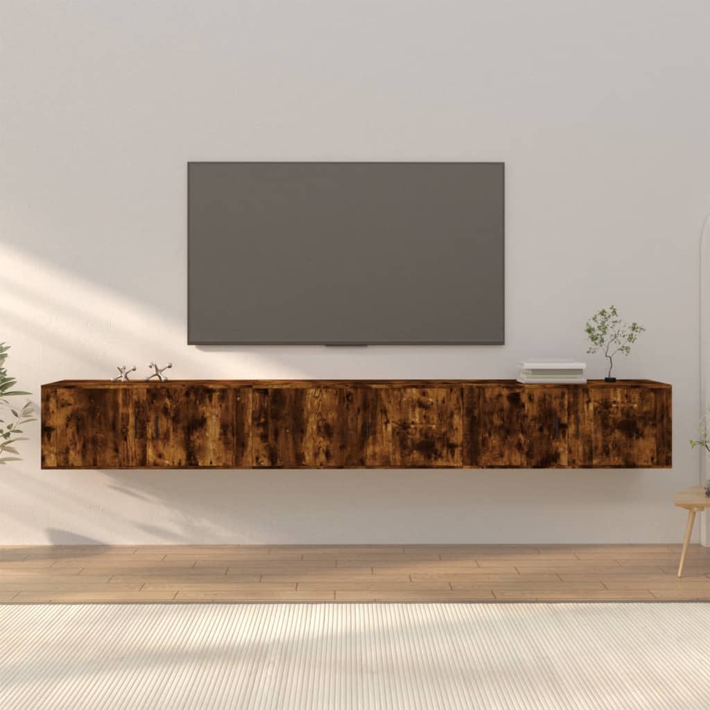Seina telerikapid, 3 tk, suitsutatud tamm, 100 x 34,5 x 40 cm