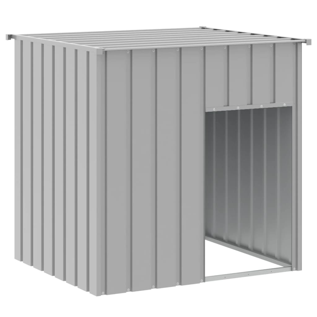Koerakuut katusega, helehall, 110 x 103 x 109 cm, tsingitud terasest