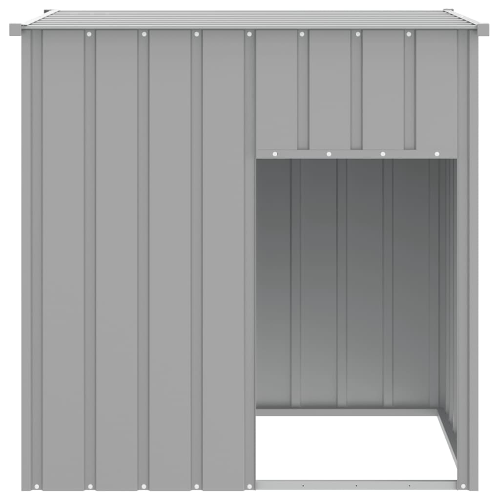 Koerakuut katusega, helehall, 110 x 103 x 109 cm, tsingitud terasest