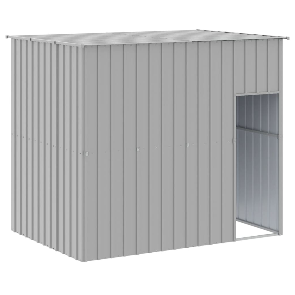 Koerakuut katusega, helehall, 214x153x181 cm, teras