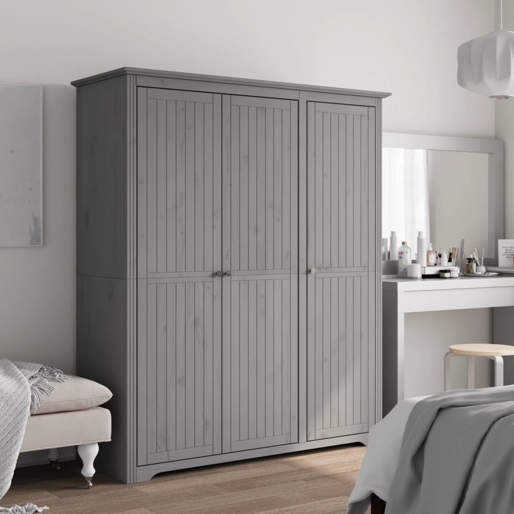 Riidekapp BODO, hall, 146x53,5x173 cm, männipuit