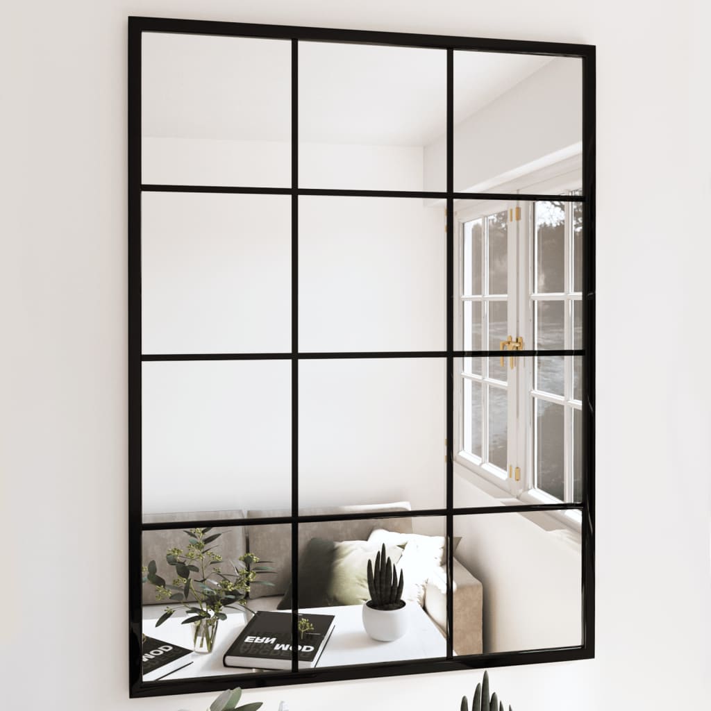 Seinapeeglid 2 tk, must, 80 x 60 cm, metall