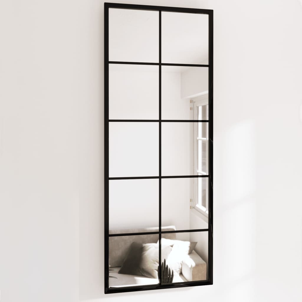 Seinapeeglid 2 tk, must, 100 x 40 cm, metall