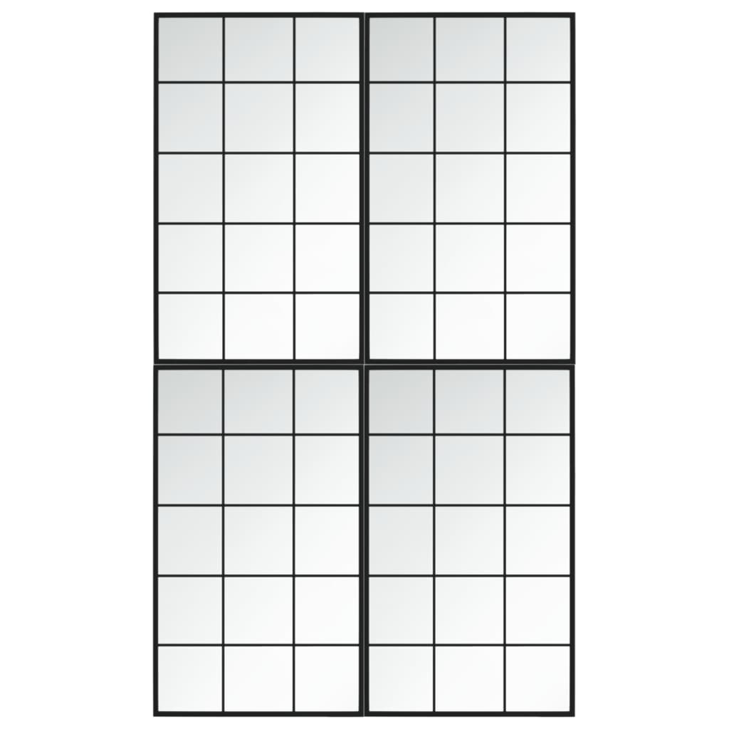 Seinapeeglid 4 tk, must, 100 x 60 cm, metall