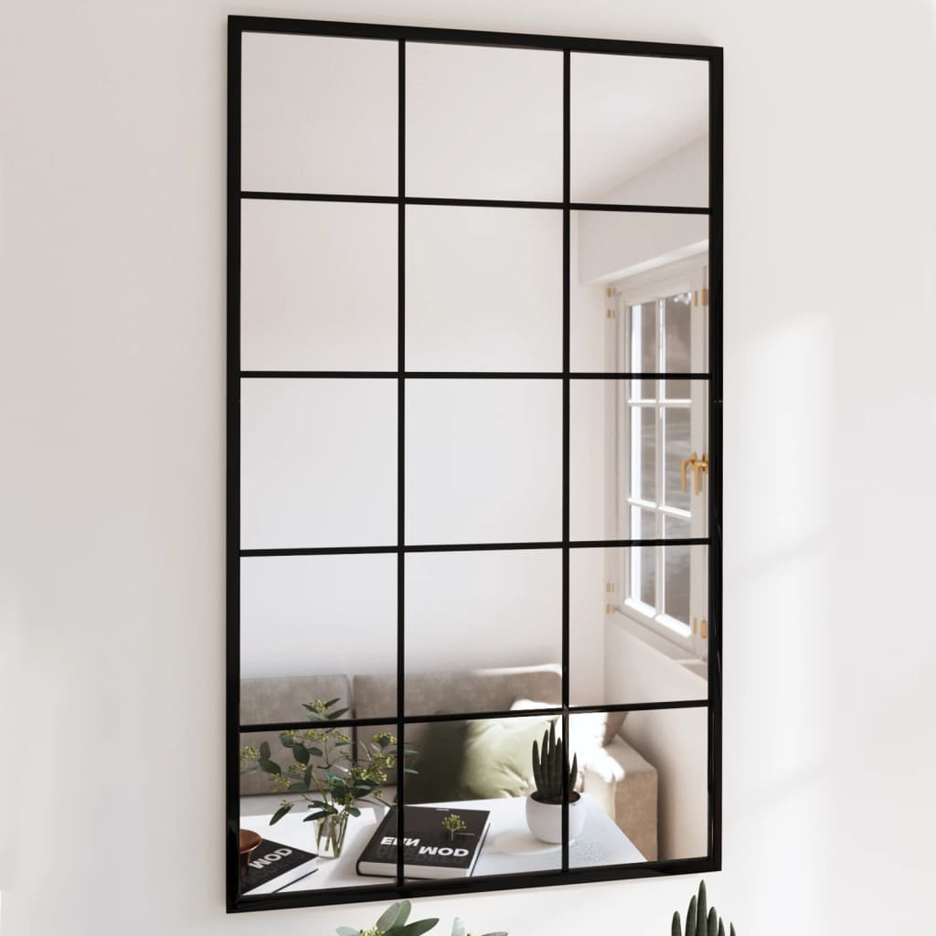 Seinapeeglid 4 tk, must, 100 x 60 cm, metall
