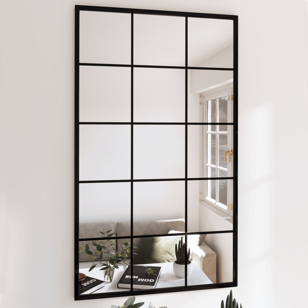 Seinapeeglid 6 tk, must, 100 x 60 cm, metall