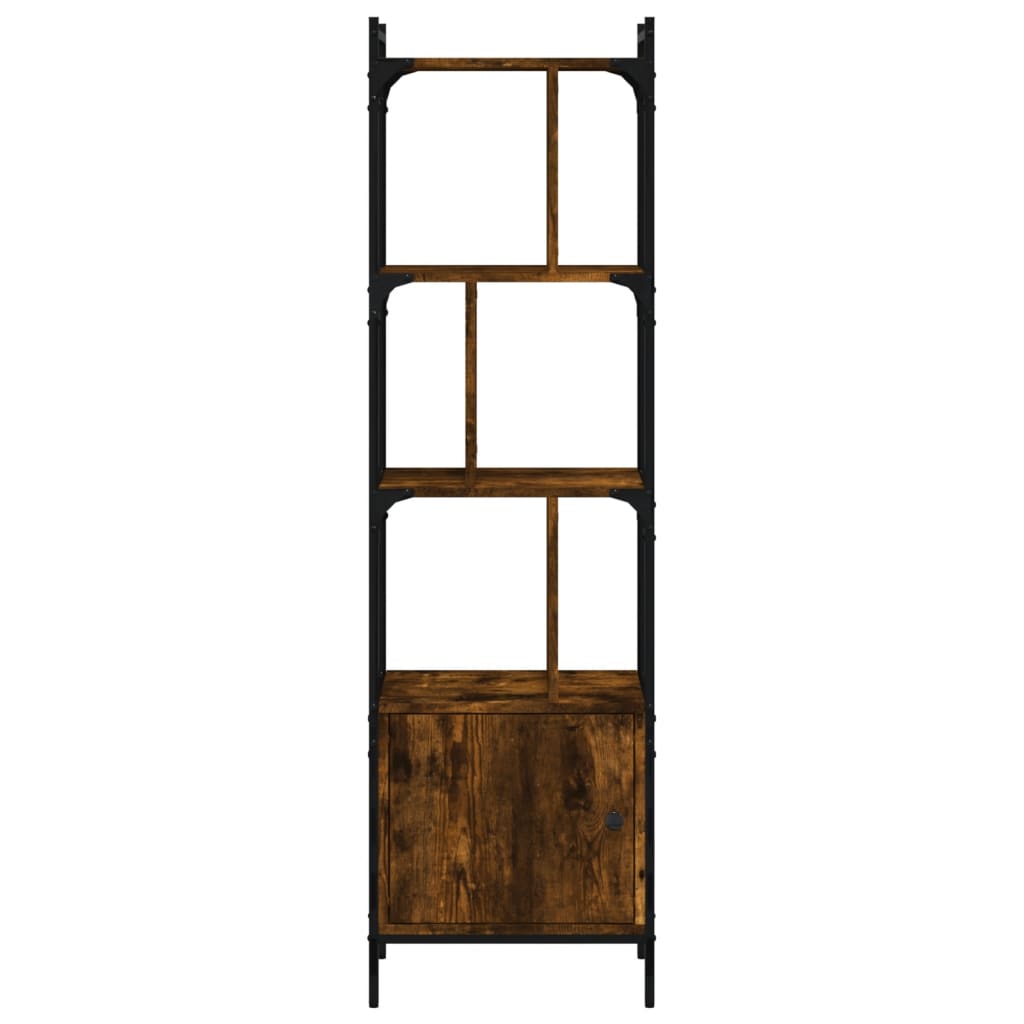 Uksega raamaturiiul, suitsutamm, 44,5x30x154,5 cm, tehispuit