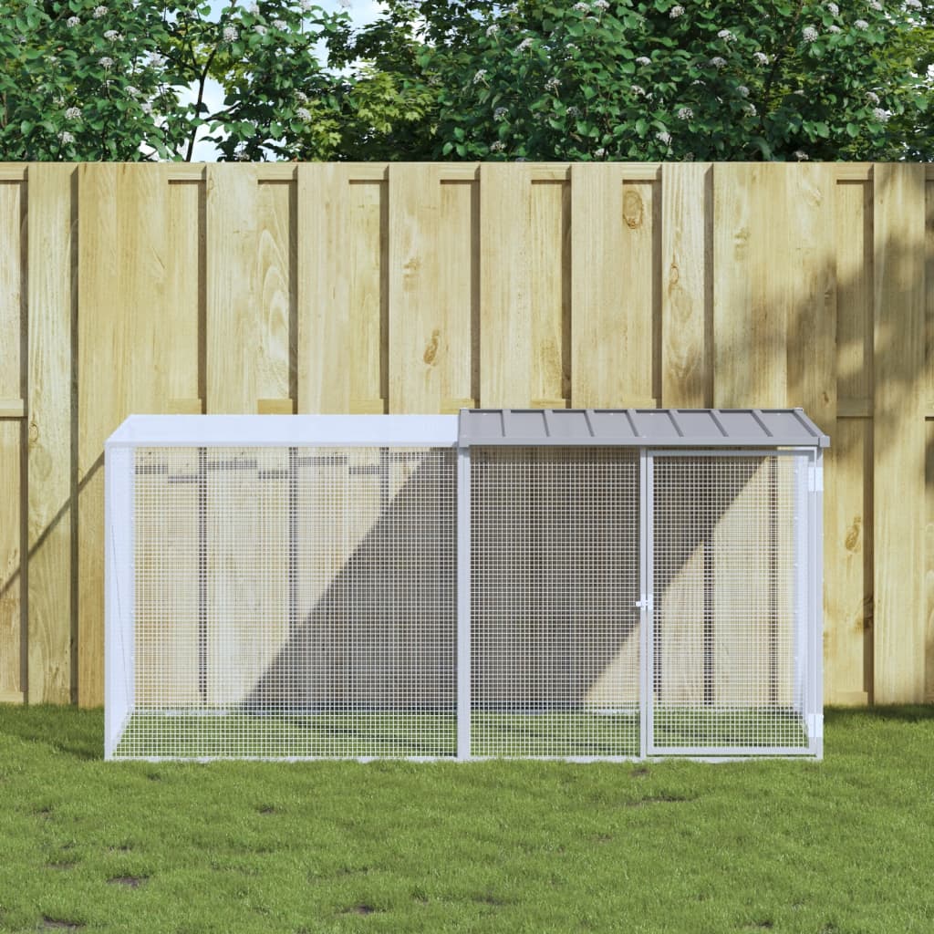 Katusega kanapuur, helehall, 203x98x90 cm, tsingitud teras