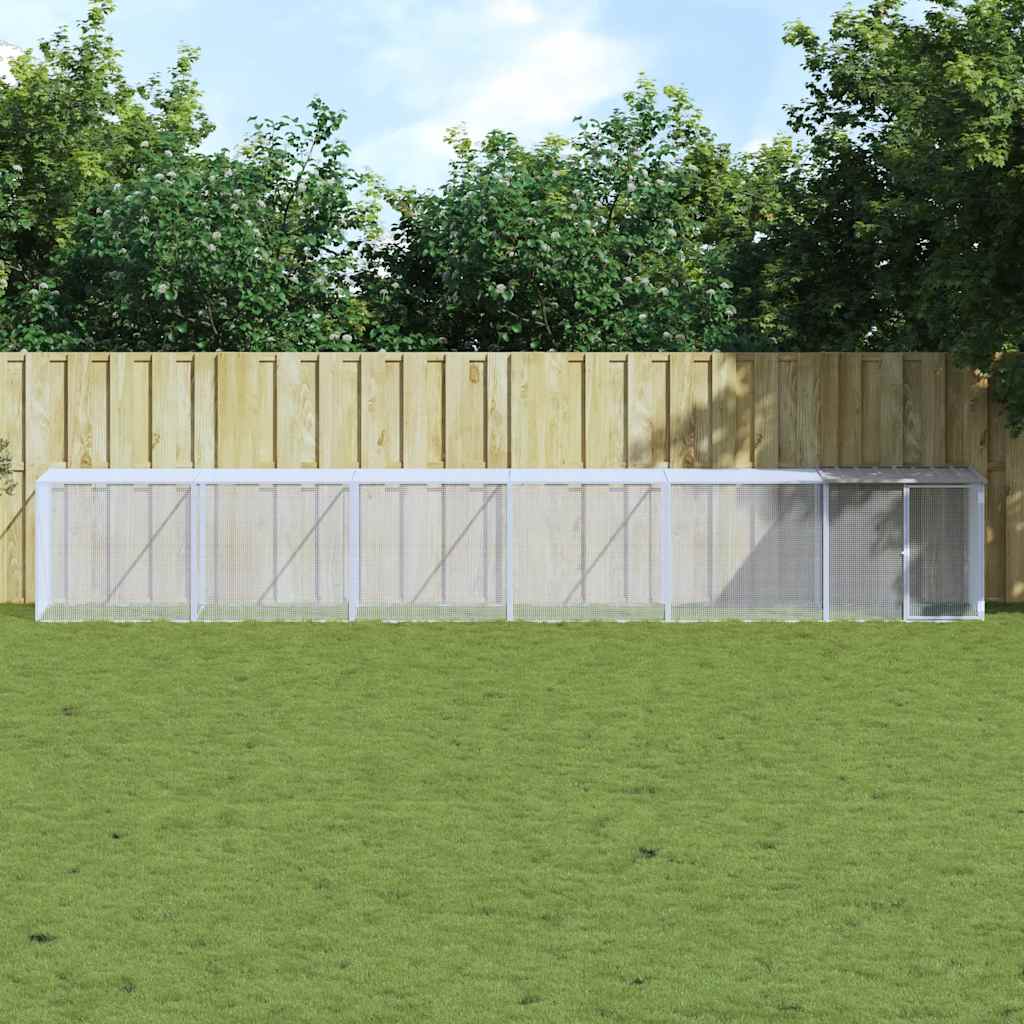 Katusega kanapuur, helehall, 603x98x90 cm, tsingitud teras