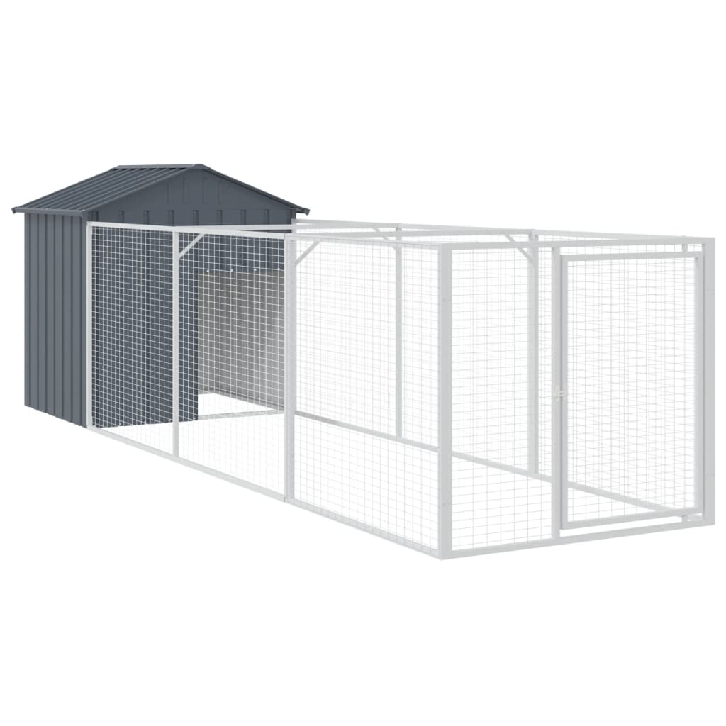 Koerakuut katusega, antratsiithall, 117x405x123 cm, teras