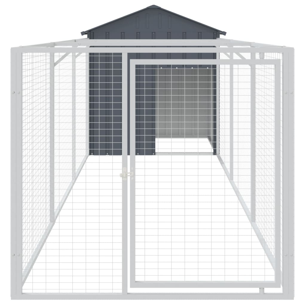 Koerakuut katusega, antratsiithall, 117x405x123 cm, teras