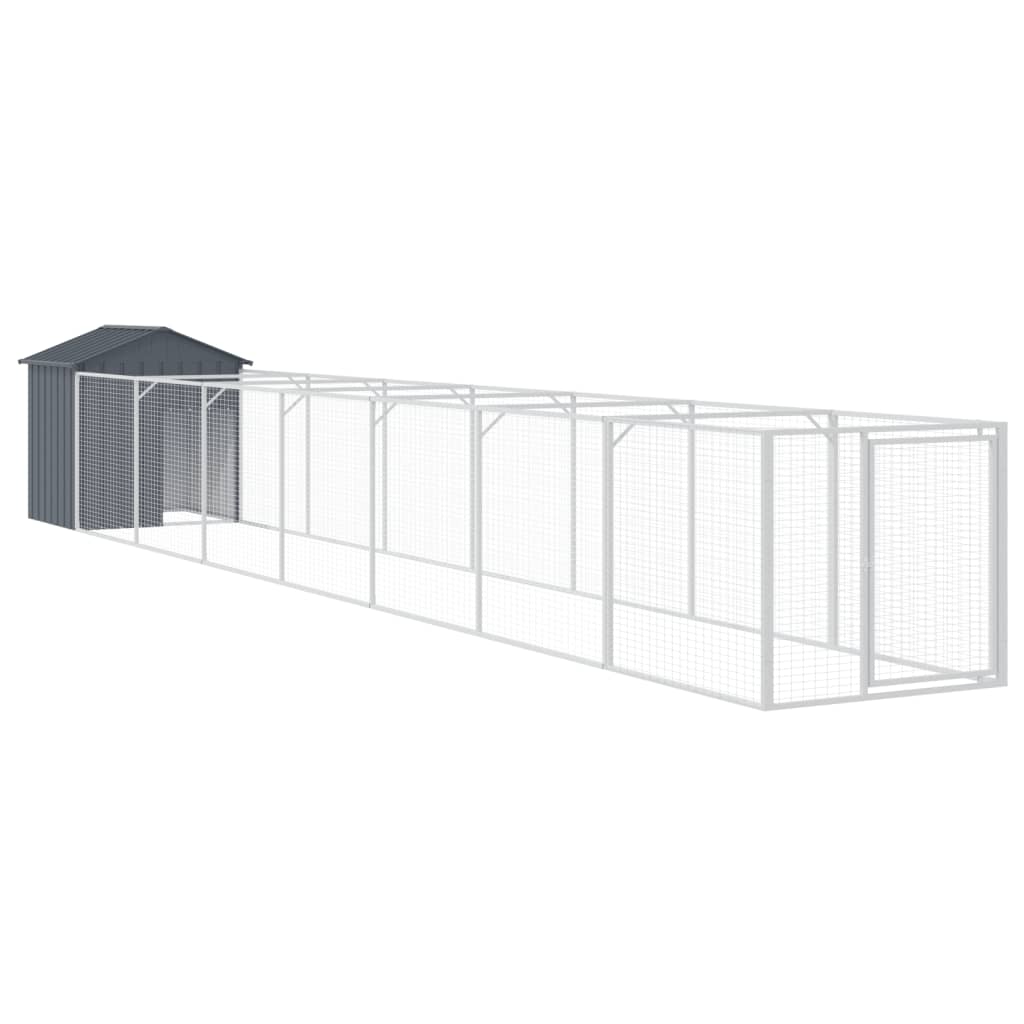 Koerakuut katusega, antratsiithall, 117x813x123 cm, teras