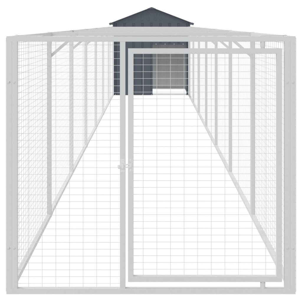 Koerakuut katusega, antratsiithall, 117x813x123 cm, teras