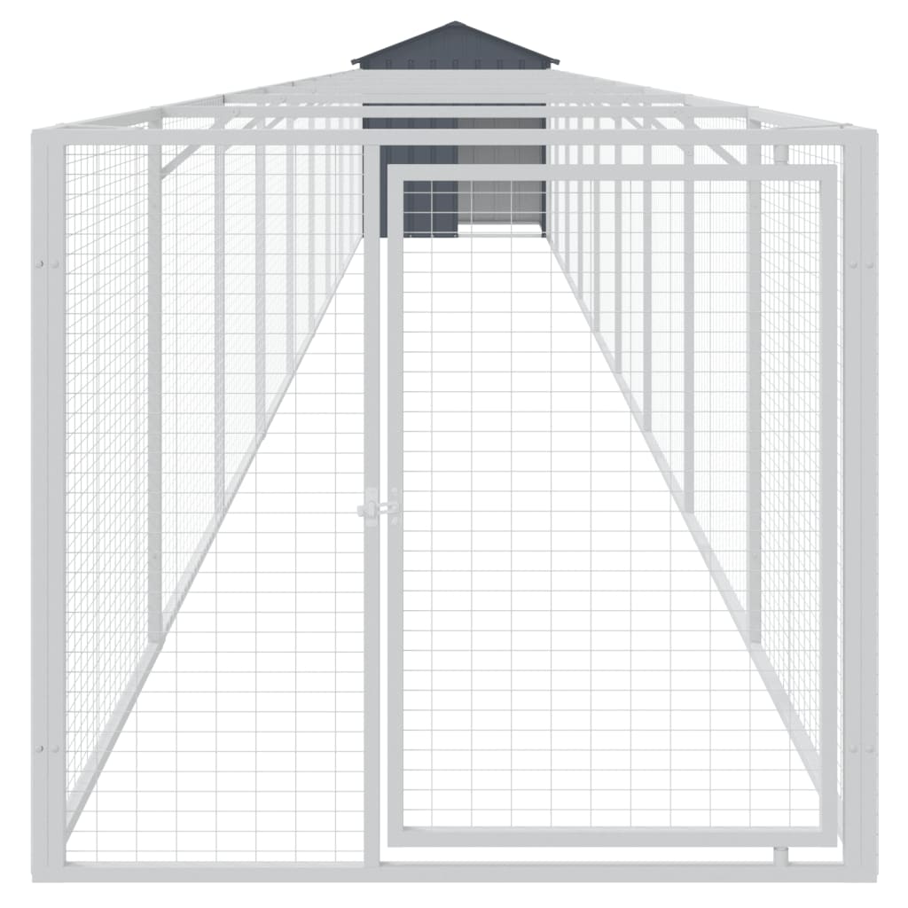 Koerakuut katusega, antratsiithall, 117x1017x123 cm, teras