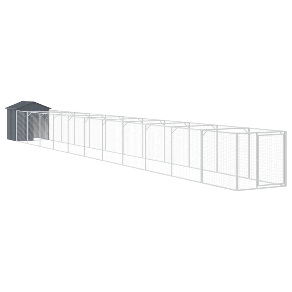 Koerakuut katusega, antratsiithall, 117x1221x123 cm, teras