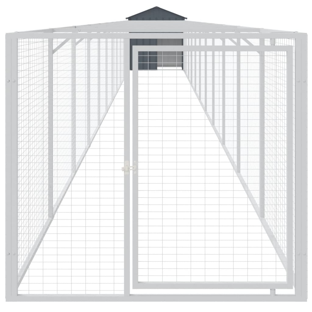 Koerakuut katusega, antratsiithall, 117x1221x123 cm, teras