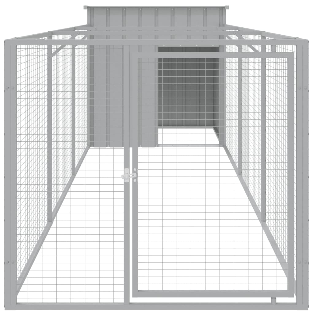 Koerakuut aedikuga, helehall, 110x405x110 cm, teras
