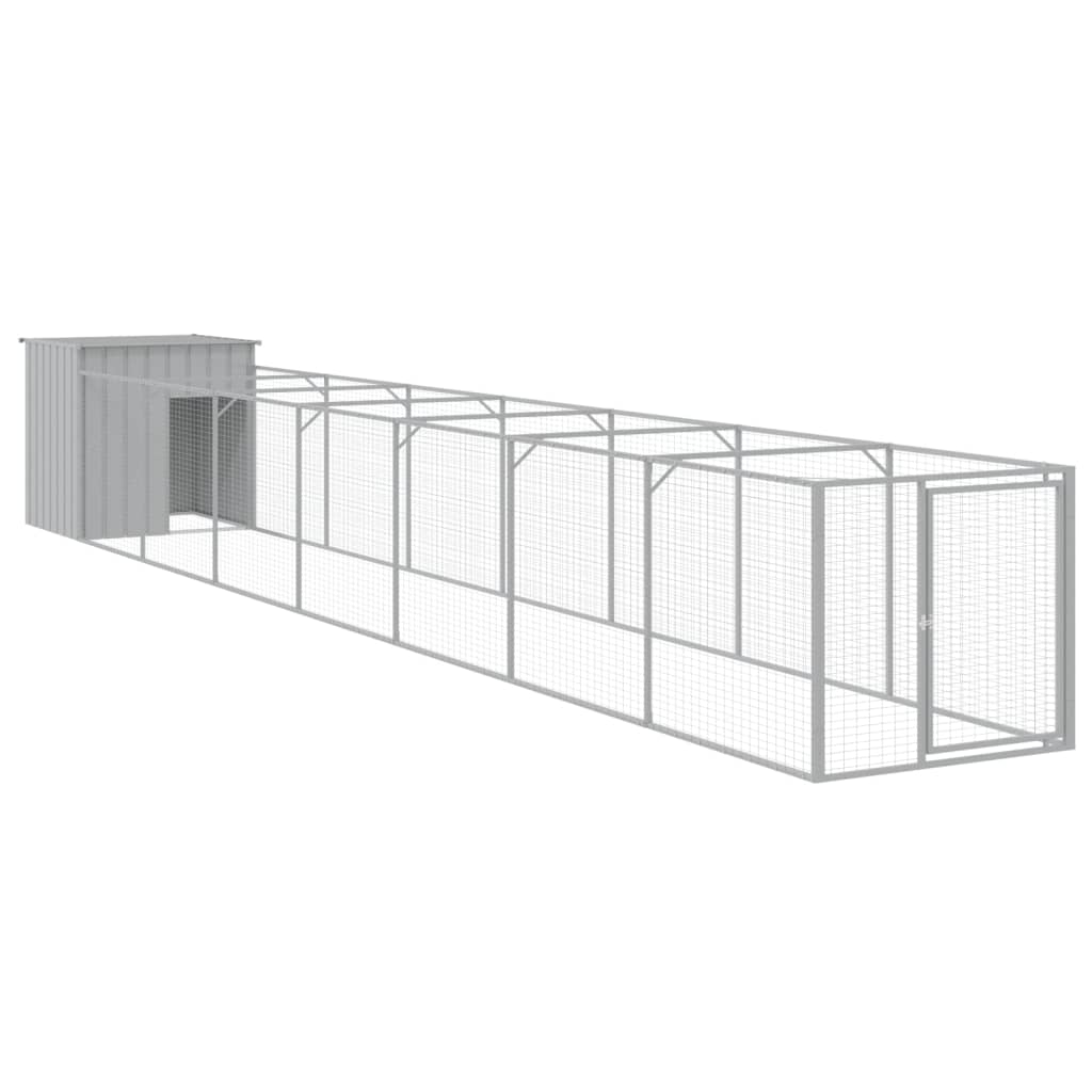 Koerakuut aedikuga, helehall, 110x813x110 cm, teras