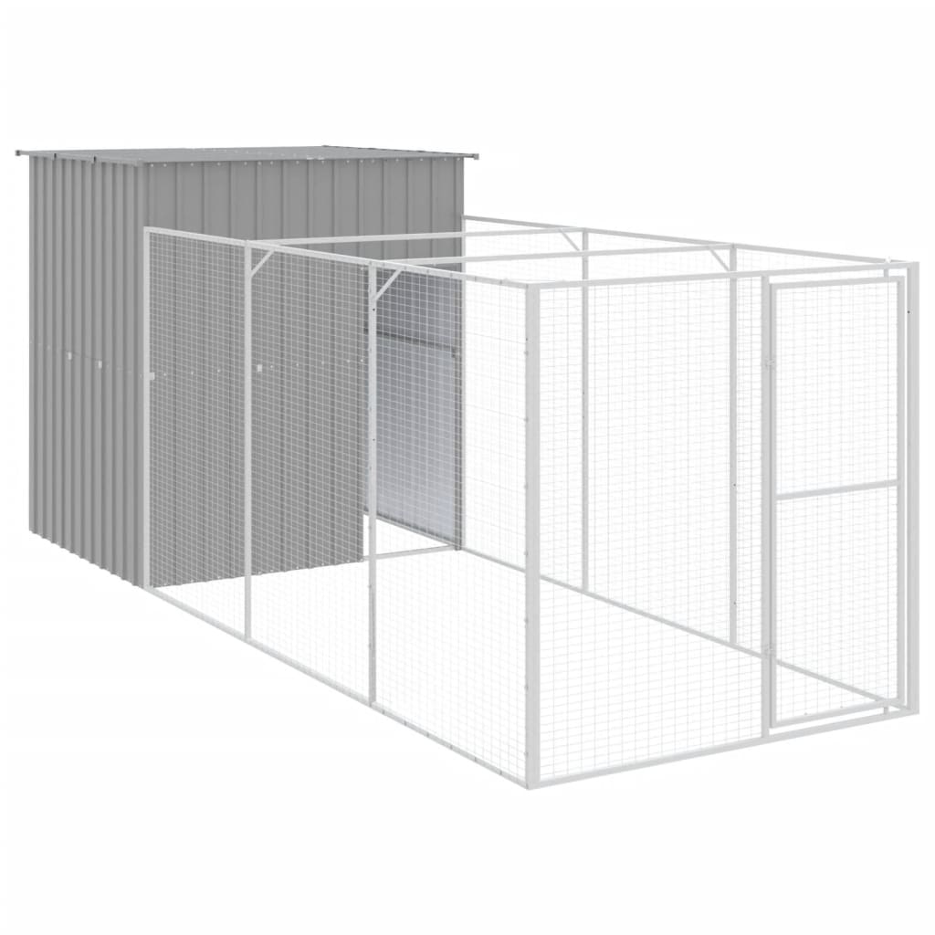 Koerakuut aedikuga, helehall, 165x455x181 cm, teras