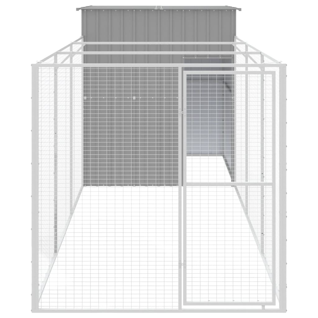 Koerakuut aedikuga, helehall, 165x455x181 cm, teras