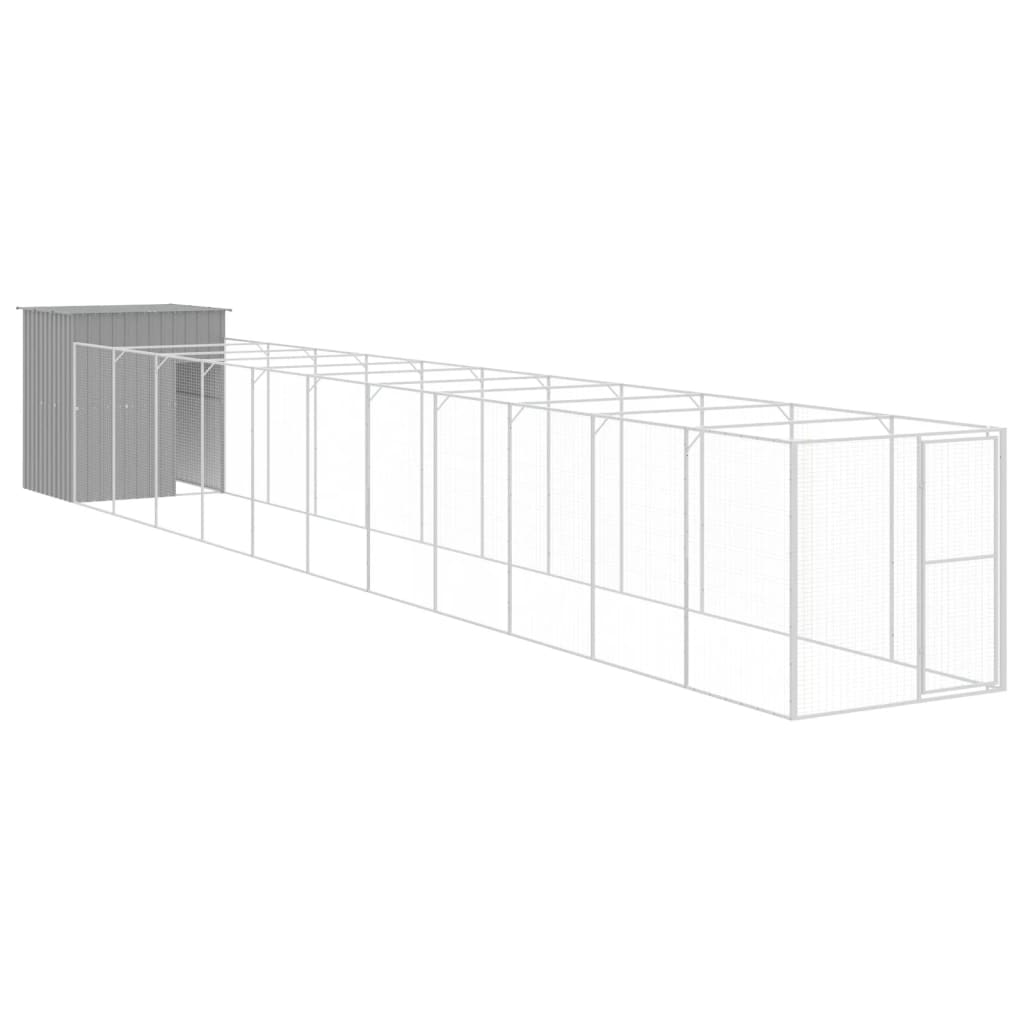 Koerakuut aedikuga, helehall, 165x1271x181 cm, teras