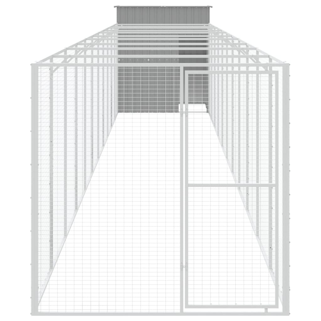 Koerakuut aedikuga, helehall, 165x1271x181 cm, teras
