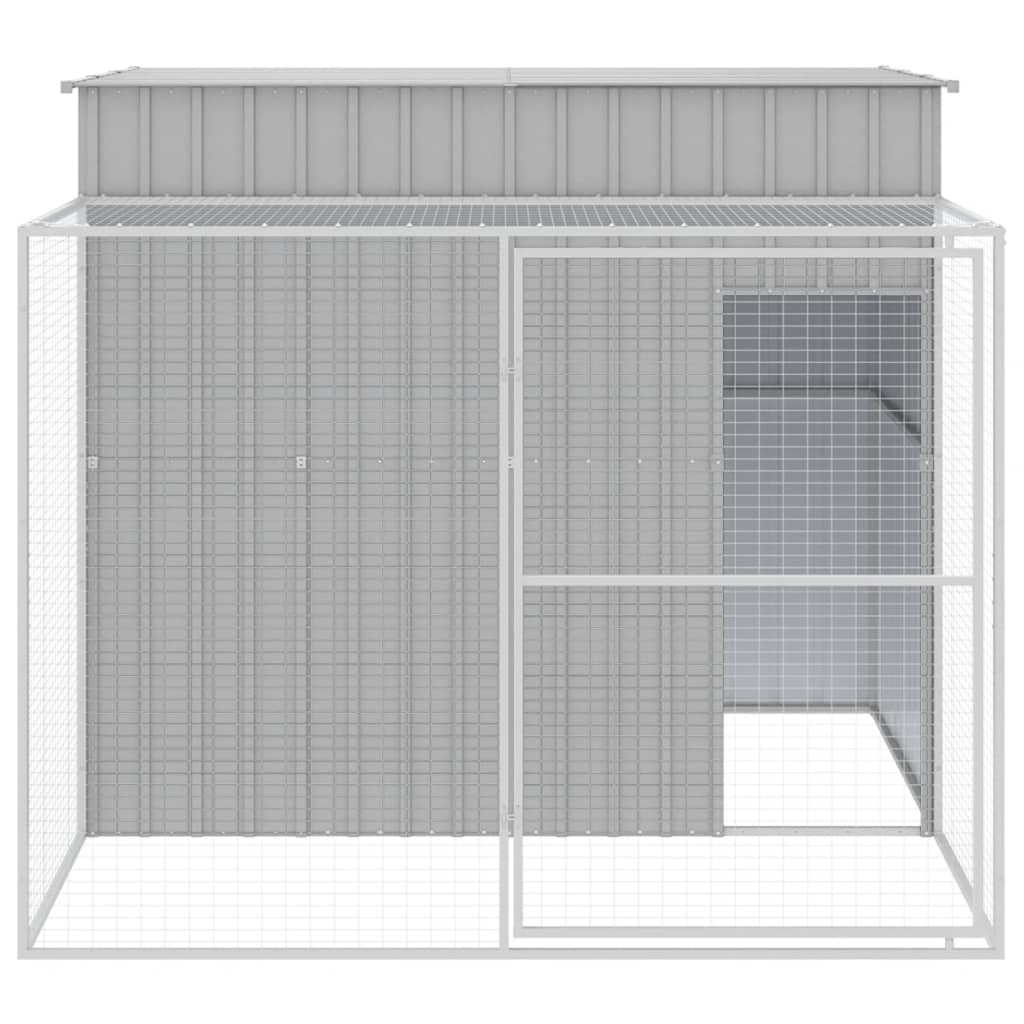 Koerakuut aedikuga, helehall, 214x253x181 cm, teras