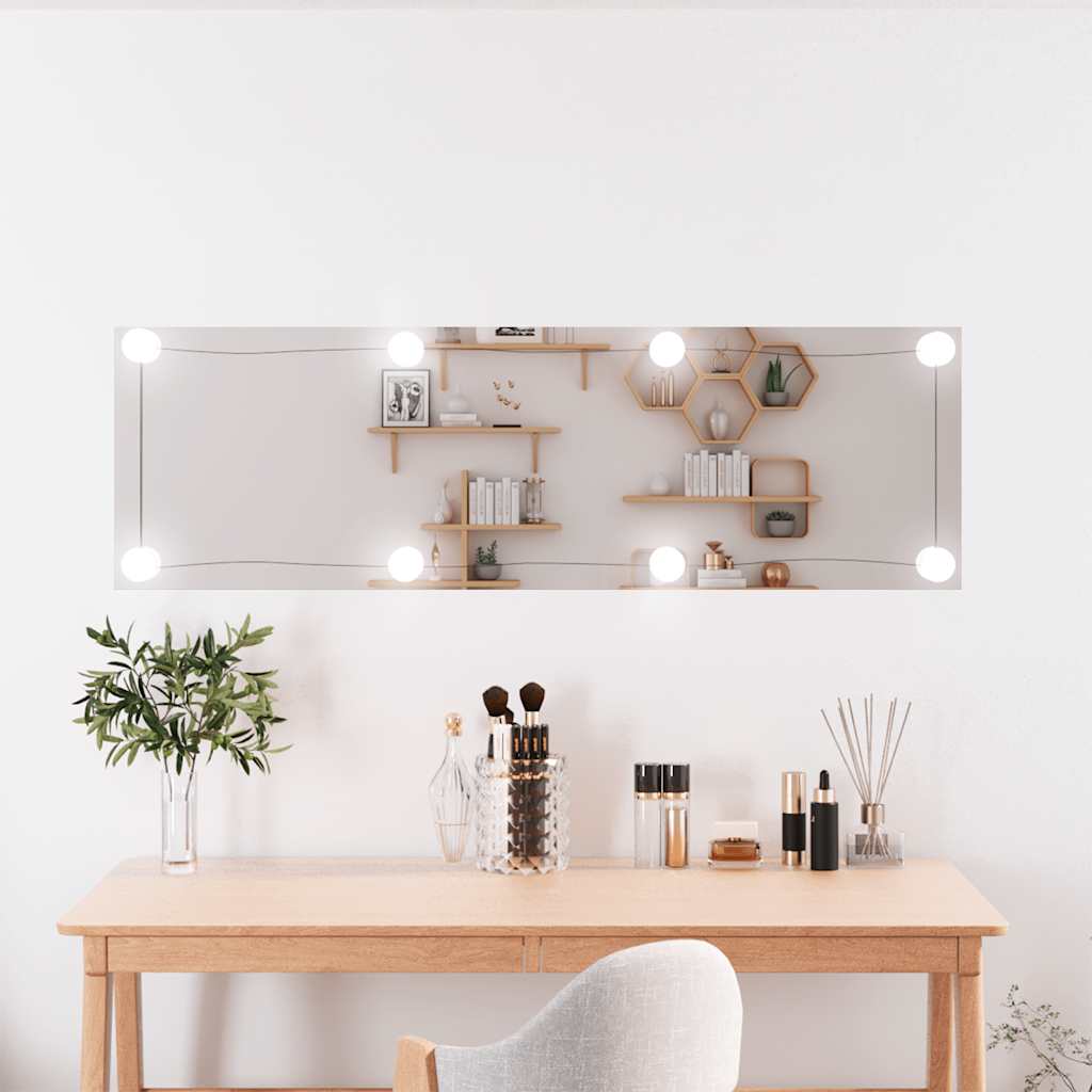 Seinapeegel LED-tuledega, 30 x 100 cm, klaas, ristkülik