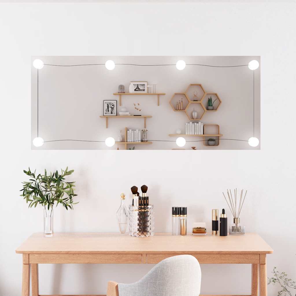 Seinapeegel LED-tuledega, 40 x 100 cm, klaas, ristkülik
