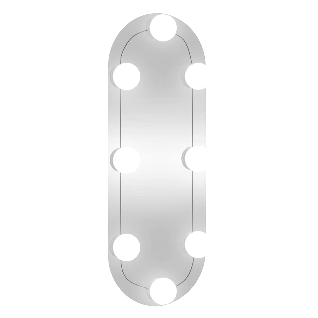 Seinapeegel LED-tuledega, 15 x 40 cm, klaas, ovaalne