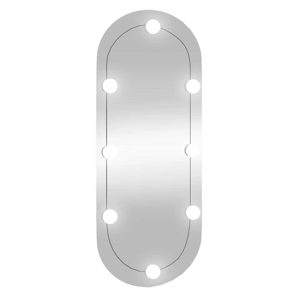 Seinapeegel LED-tuledega, 30 x 70 cm, klaas, ovaalne