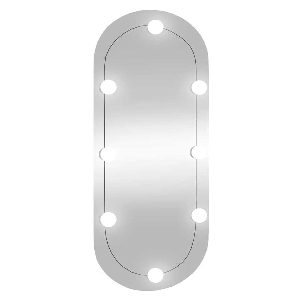 Seinapeegel LED-tuledega, 35 x 80 cm, klaas, ovaalne