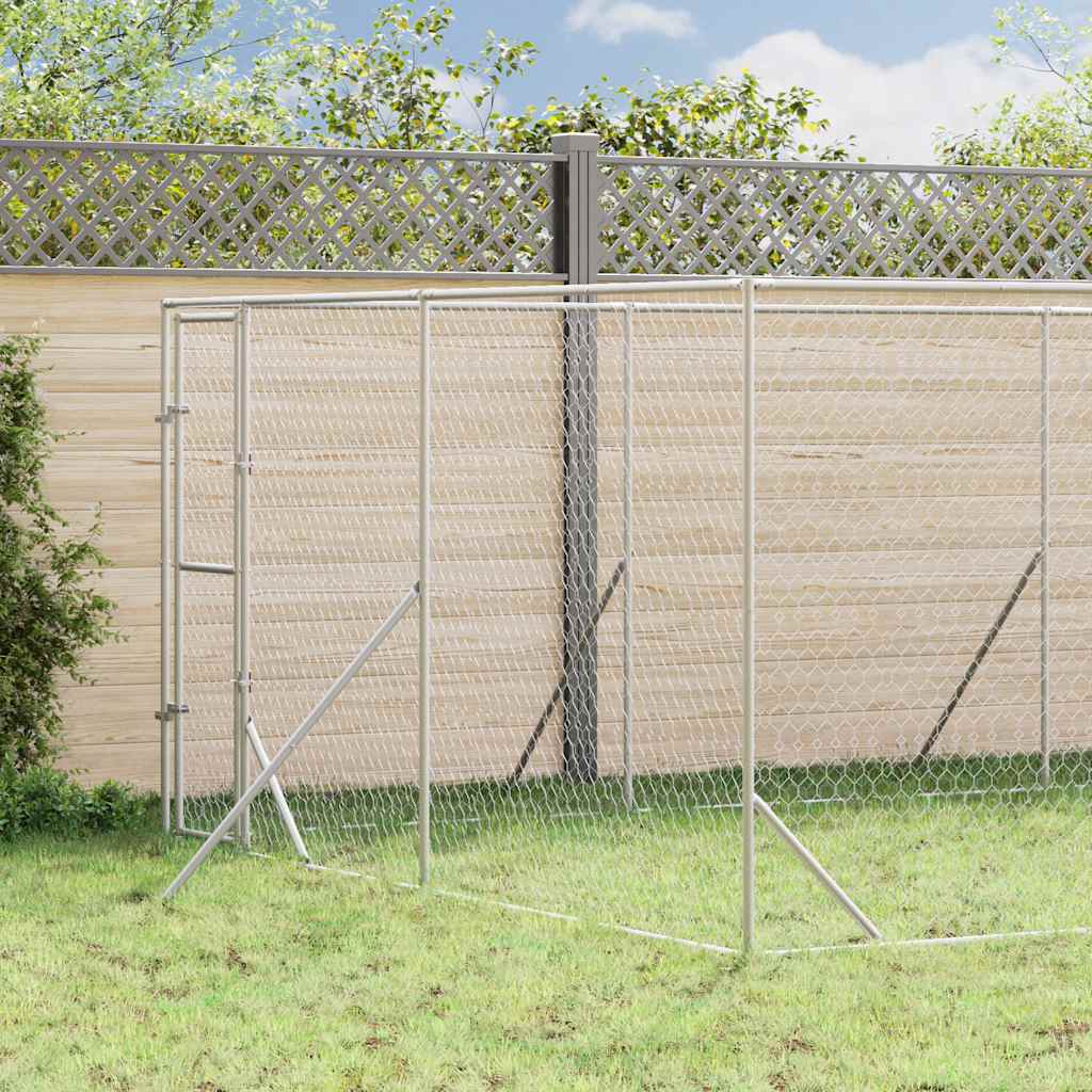 Õue koeraaedik, hõbedane, 4x12x2 m, tsingitud teras