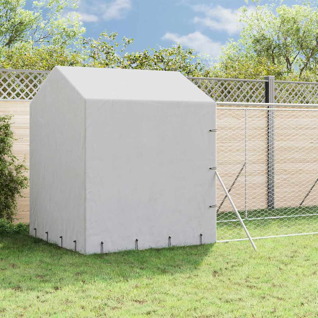 Katusega koeraaedik, hõbedane, 2x10x2,5 m, tsingitud teras
