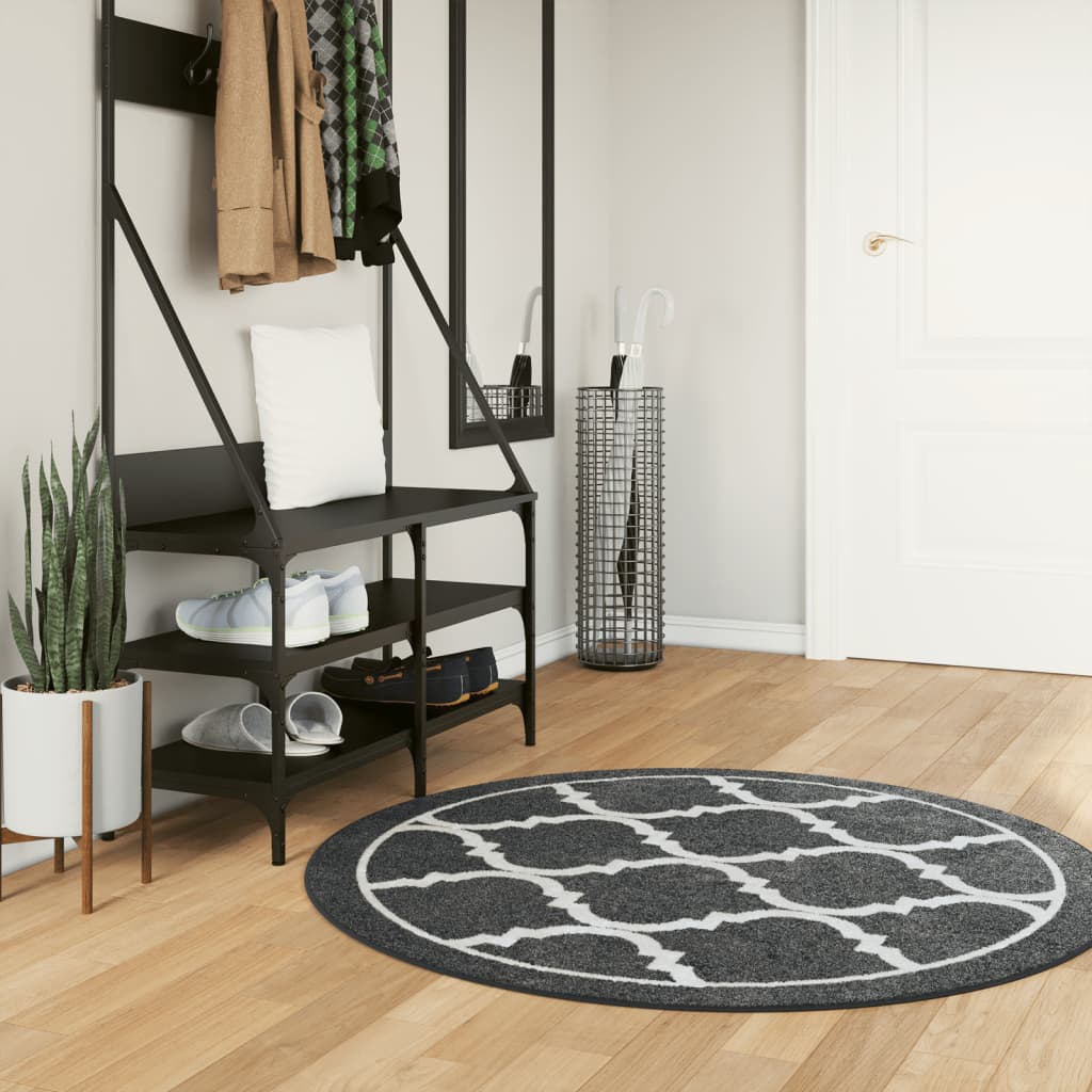 Vaip, pestav, must ja valge, Ø120 cm