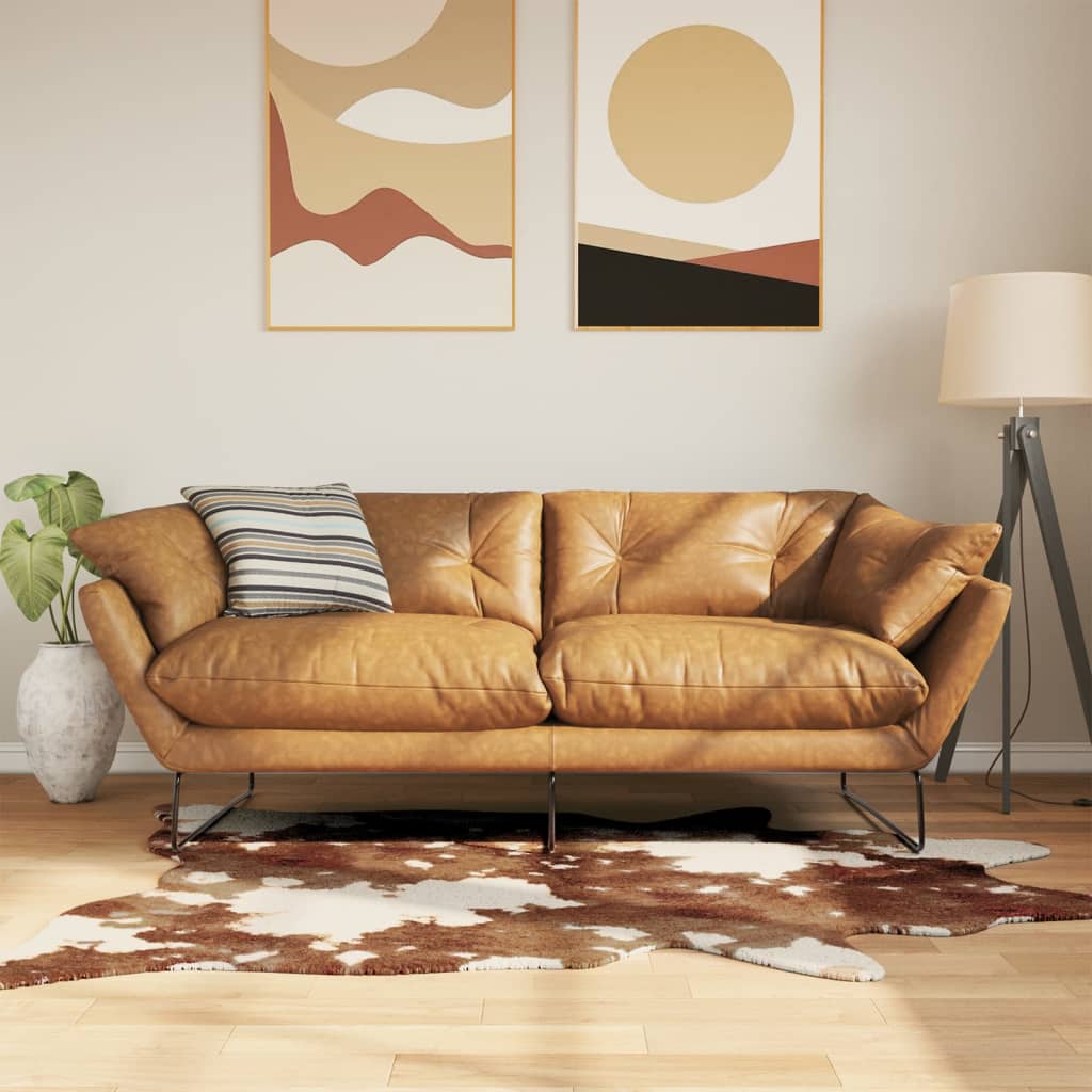 Vaip, pruun ja valge, 120 x 170 cm, veisenaha muster, pestav