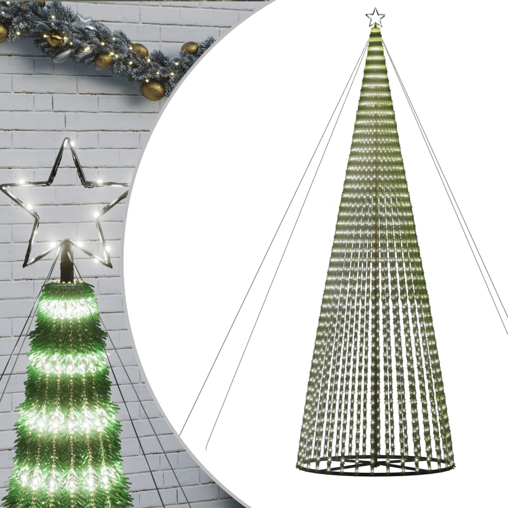 LED jõulupuu, 1544 LEDi, külm valge, 500 cm