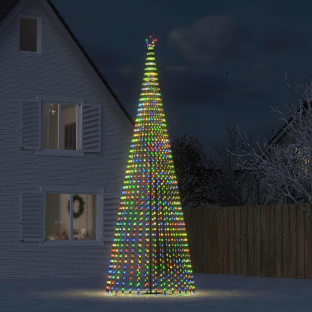 LED jõulupuu, 1544 LEDi, värviline, 500 cm