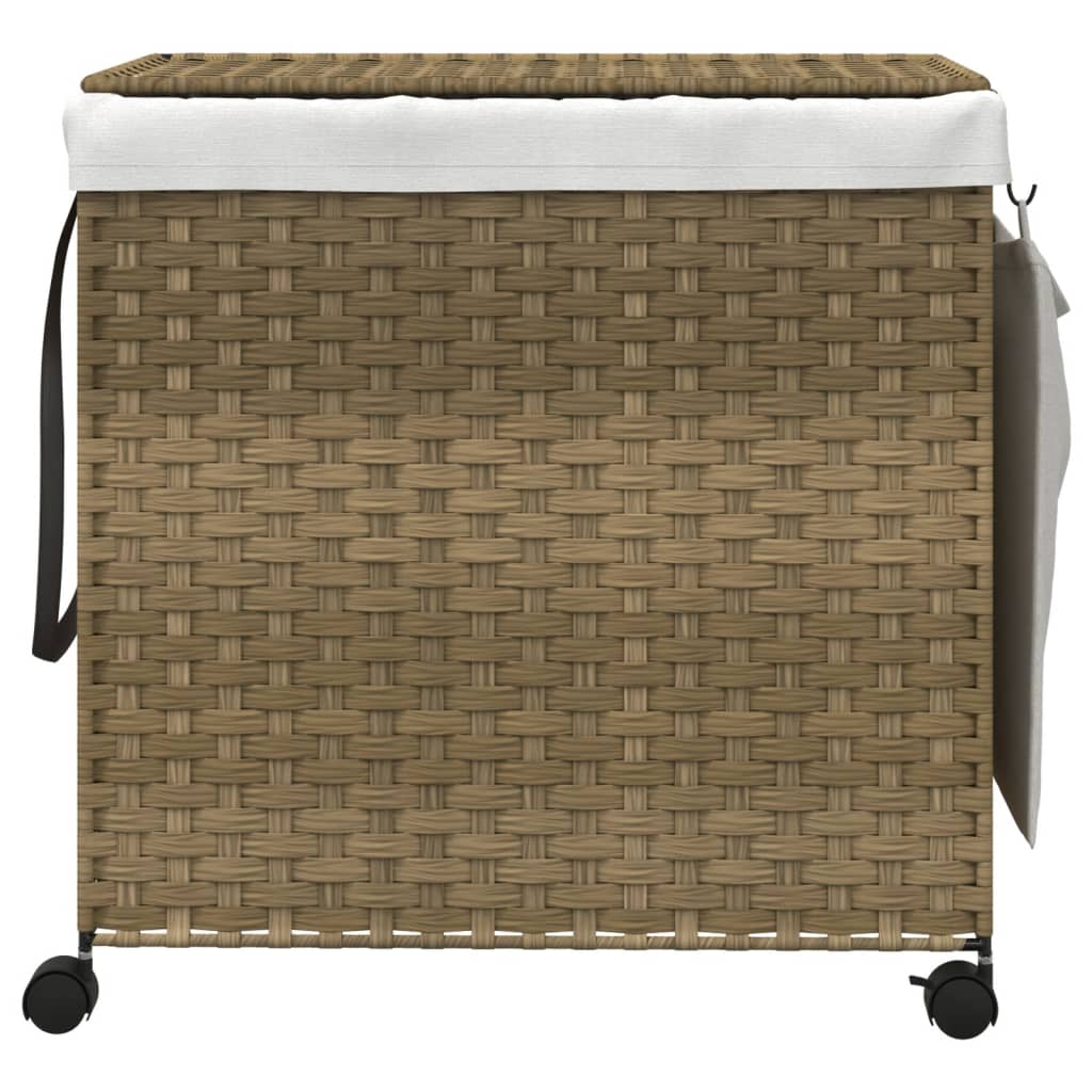 Ratastega pesukorv, 60 x 35 x 60,5 cm, rotang