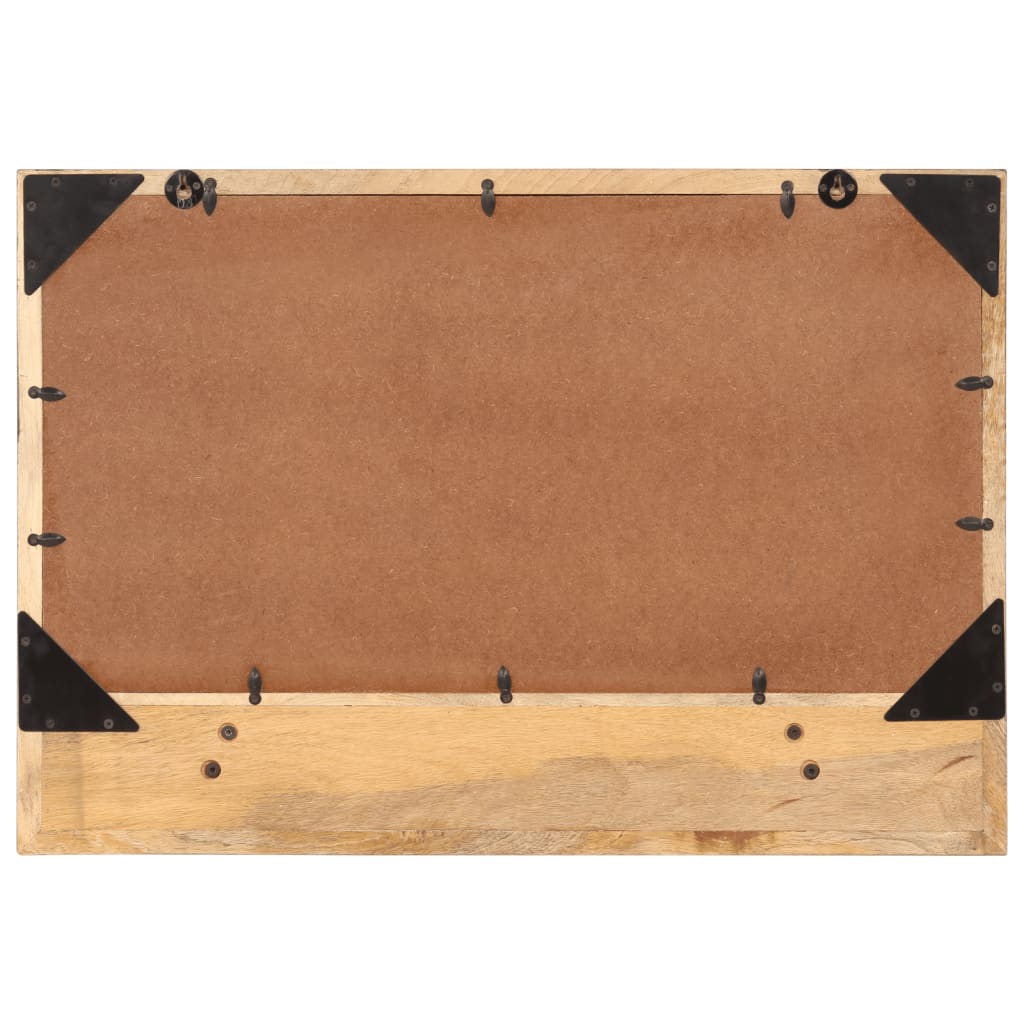 Riiuliga peegel, 80 x 8 x 55 cm, klaas ja mangopuit