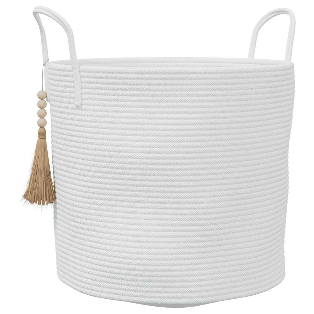 Hoiukorv valge Ø40 x 35 cm puuvill