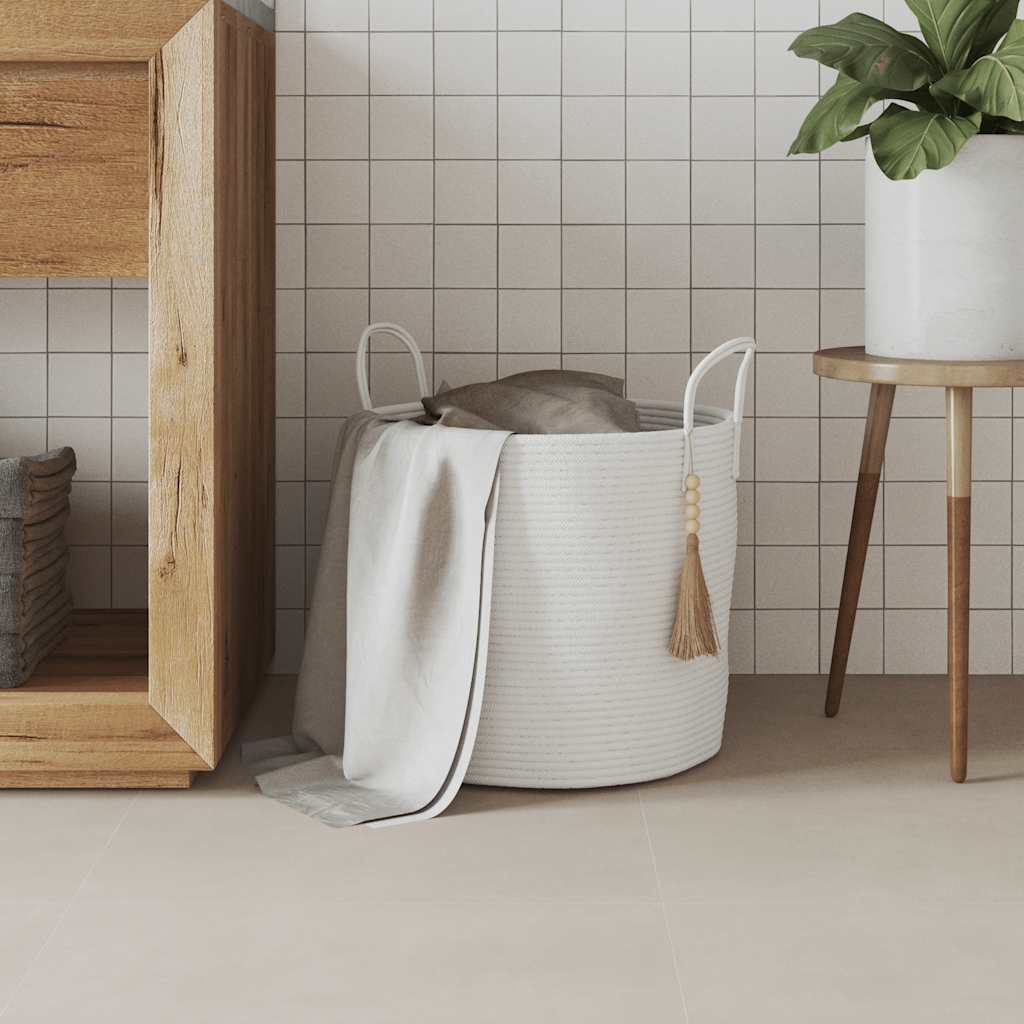 Hoiukorv valge Ø40 x 35 cm puuvill