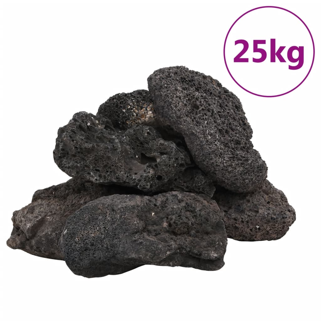 Vulkaanilised kivimid 25 kg, must, 10-30 cm