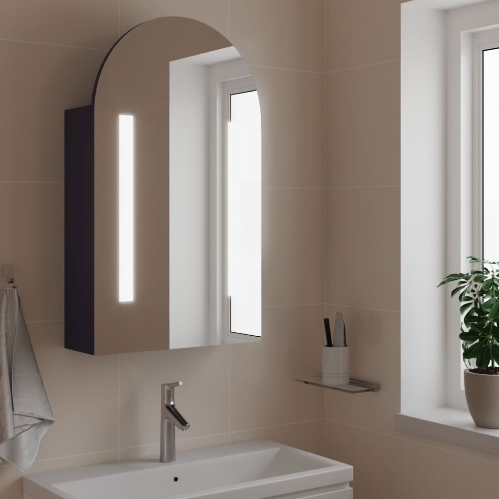 LED-valgustusega vannitoa peegelkapp, hall, 42 x 13 x 70 cm
