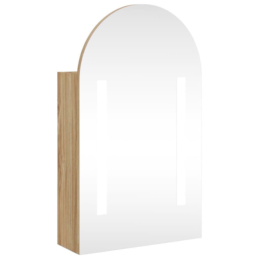 LED-valgustusega vannitoa peegelkapp, tamm, 42 x 13 x 70 cm
